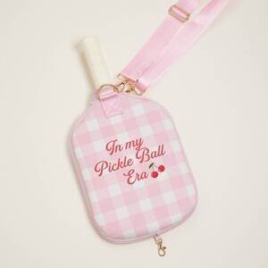 NEW STONE & STITCH women's checker and cherry neoprene pickleball paddle bag in